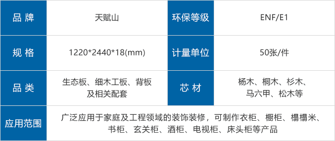 天才山生态板参数